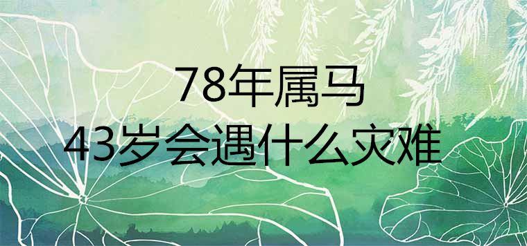 即使先天命理强劲如78属马人也会在43岁的时候遭遇人生的一大劫难