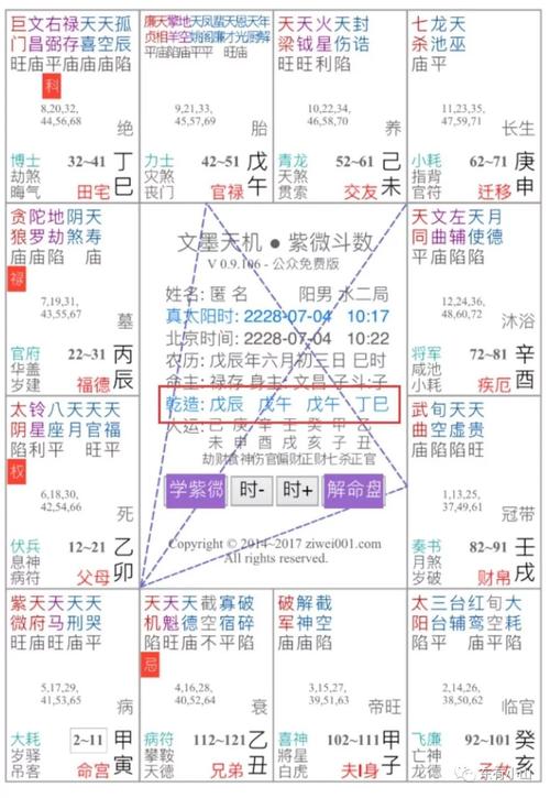 紫微斗数排盘紫微斗数免费自助解盘